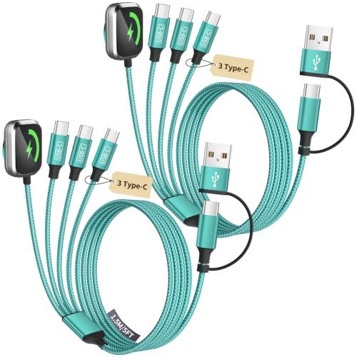 Image of 3 Type-C Ports 4-IN-2 Multi Charging Cable for iWatch Charger /iPhone 17-15