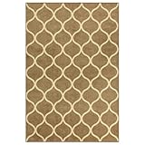 Maples Rugs Rebecca Moroccan Trellis Area Rugs - Made in USA - Low Pile, Non Slip, Pet-Friendly Large Mat for Bedroom, Office, Living & Dining Room, 8' x 10', Taupe