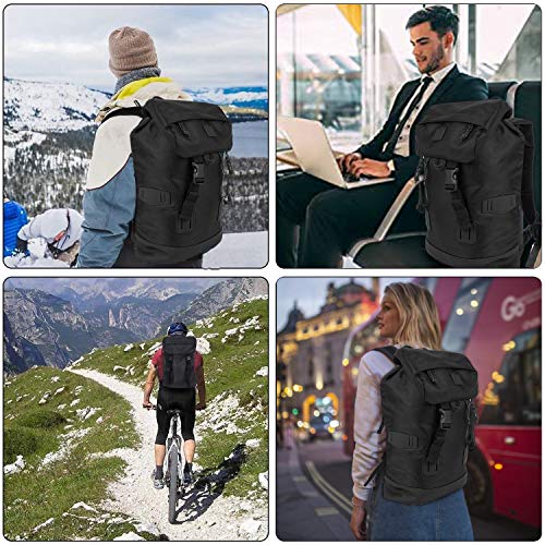 XRAY Duffle Backpack Large Canvas Retro Rucksack Travel Hiking Mountain Overnight Weekend Bag for Men and Women (Black/Black)