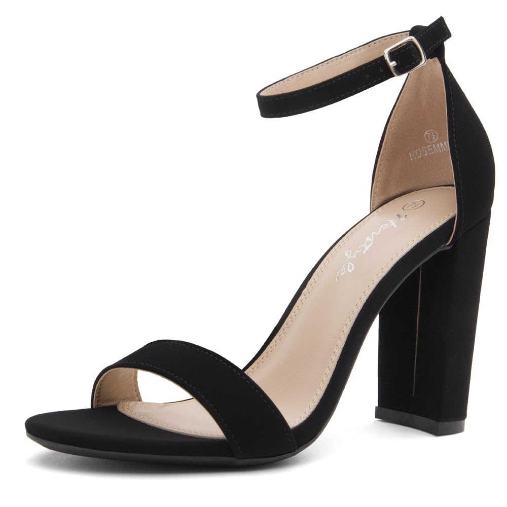 Herstyle Women’s Chunky Block Heels – Open Toe Ankle Strap Sandals, 3.75 Inch High Heels for Wedding, Party & Dressy Occasions – Comfortable Strappy