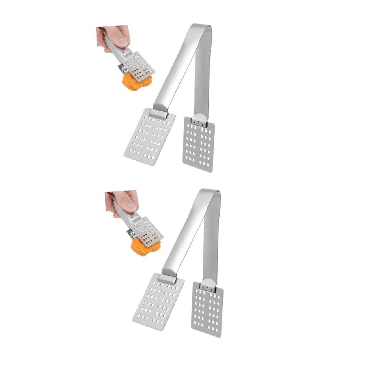 BIUDECO 2pcs Stainless Steel Tea Bag Squeezer Tong and Strainer for Food Cooking Multi-purpose Kitchen Utensil Dishwasher Safe Easy to Use for Tea Bags and Food Handling