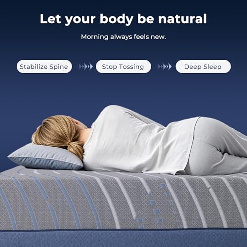 Image of Full Size Mattress 12-Inch Gel Memory Foam Mattress - Foam Made in USA for Luxurious Cool Sleep & Pressure Relief, CertiPUR-US Certified, Medium Support, 54 inchx75 inch, Grey