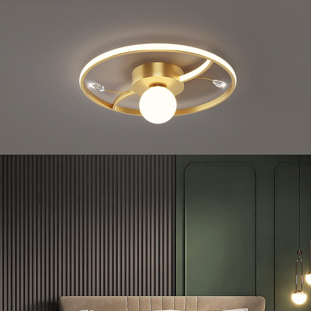 Plafonnier LED Lampe de Plafond en Cristal Moderne Ronde Prestige Noir