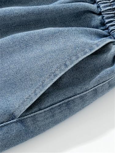 Men's Cargo Jeans Loose Wide Leg Straight Denim Pants Casual Baggy Cowboy Trouser3