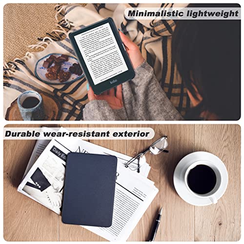 Image of DMLuna Case for Kobo Clara / Clara 2E 6 inch - Ultra Slim Lightweight Folio Premium PU Leather Protective Cover with Auto Sleep /Wake Function, Navy Blue