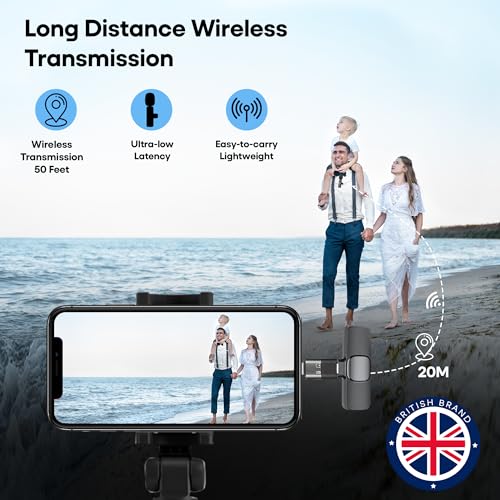 2 x Wireless Microphones For Iphone, Android, Ipad Wireless Mic With Noise Redcution & Crystal Clear Sound | Clip on Microphone Perfect For Video Recording, Vlogging, Youtube, Tik Tok - Image 6