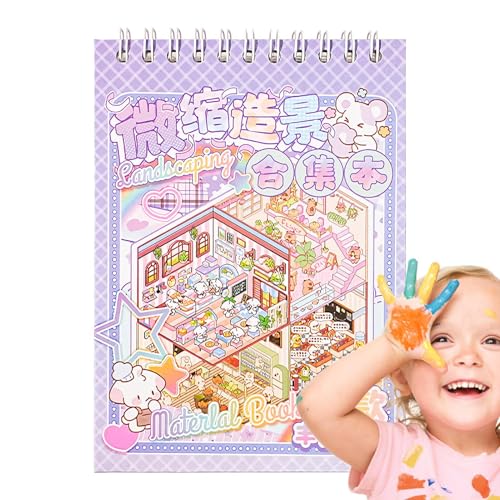 Libro de pegatinas reutilizable con relieve 3D Cartoon Scenery Stick Art impermeable 2