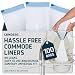 Lunderg Commode Liners - Value Pack 100 Count Universal Fit - Bedside Commode Liners Disposable for Adult Commode Chair, Portable Toilet Bags or Camping Toilet Bags