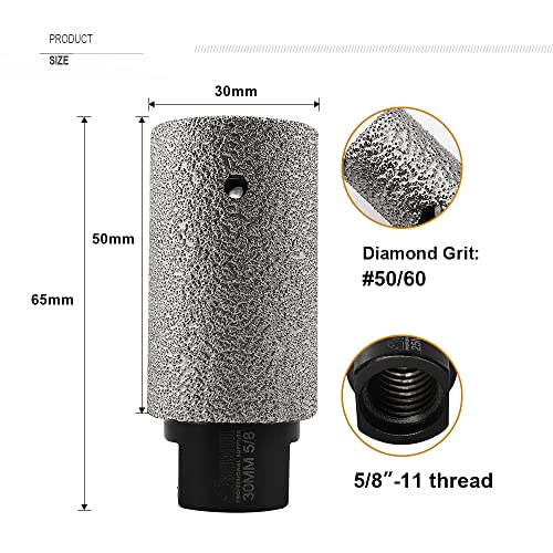 Shdiatool Diamond Finger Milling Bits Of Enlarging And Shaping Round Bevel Existing Holes 1-1/8Inch For Tile Porcelain Hard Ceramic Stone 30Mm #TOP1