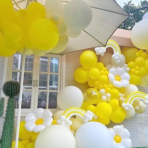 Image of 412pcs Yellow Balloon Garland Arch Kit 18 12 10 5 Inch Different Sizes Matte Latex Balloons for Baby Shower Birthday Wedding Honeybee Lemon Gender Reveal Sunflower Theme Party Decoration