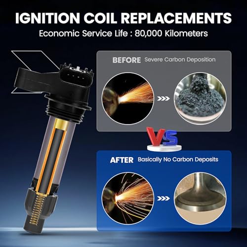 Image of UF569 Ignition Coil Pack - Misfire Fix for Cadillac ATS CTS SRX STS XTS, for Chevy Camaro Caprice Equinox Traverse - Replaces C1555 GN10494 (6PCS)