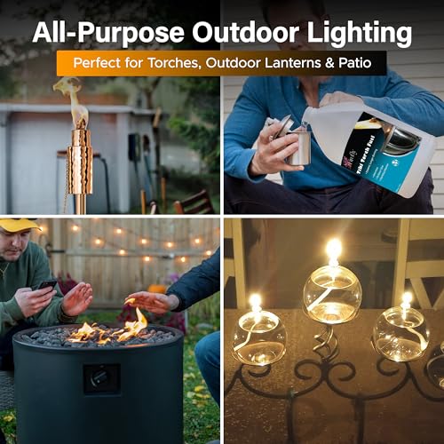 Image of Firefly Fuel Tiki Torch Fuel with Citronella, 1 Gallon Outdoor Lamp Oil, Long-Lasting, Clean Burning, Low Smoke for Tiki Torches, Lanterns and Outdoor Spaces