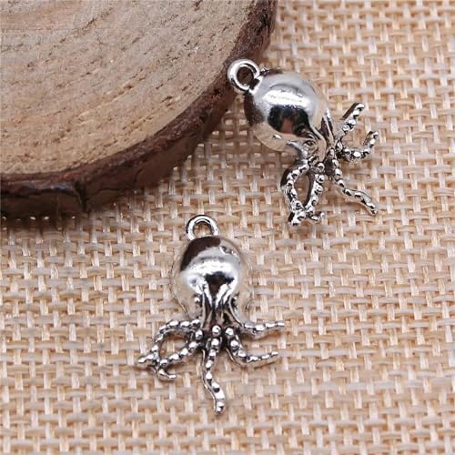 Pendentifs pieuvre argent antique 21mm : résolvez le manque de charms pour vos séries