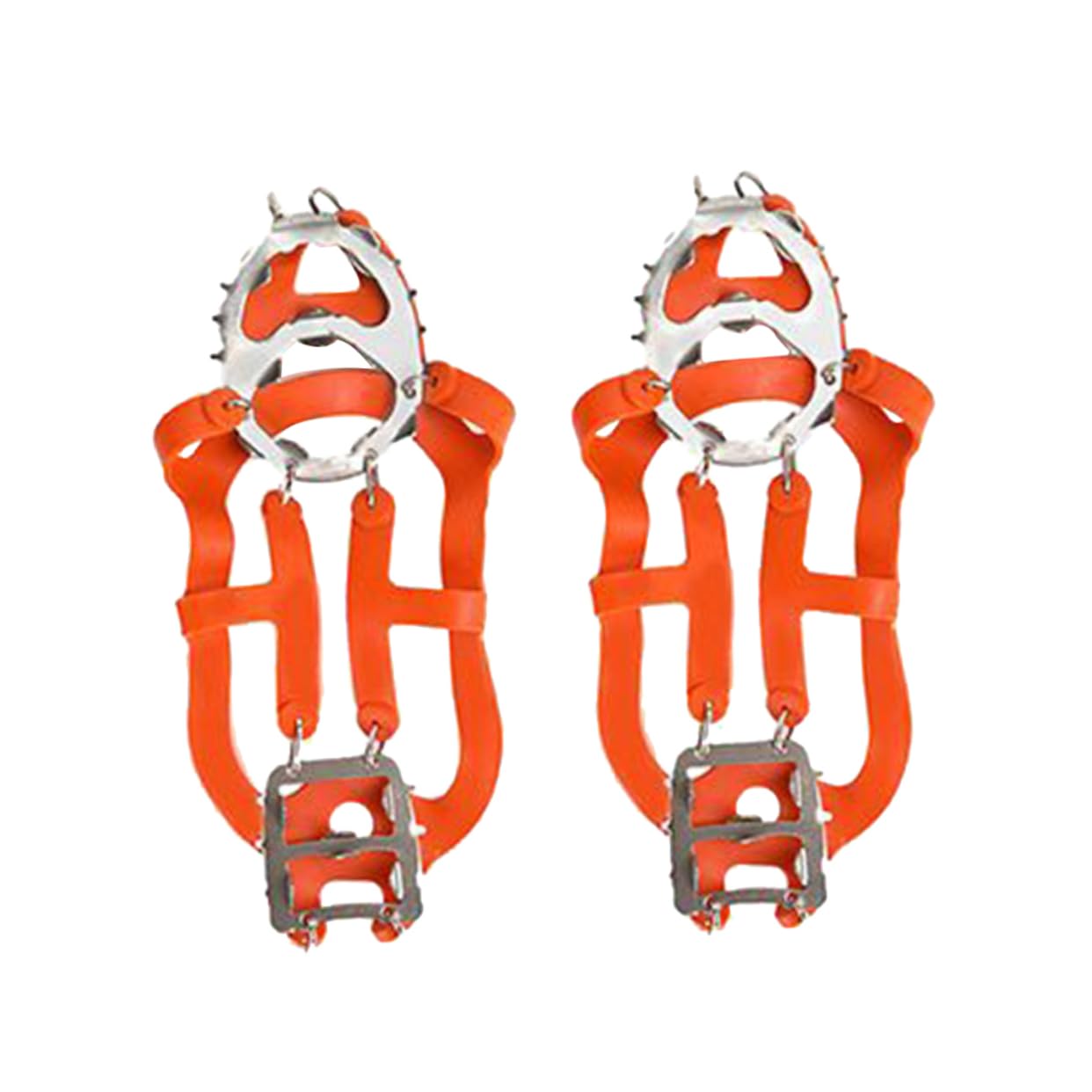 COSMEVIVI 1 Pair 18 Tooth Ice Cleat Spikes for Snow Climbing Shoes Grippers Heavy Duty Crampons for Hiking Safe Walk on Driveway