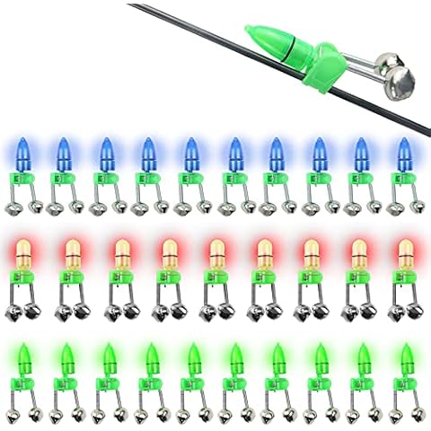 HLOGREE 30PCS LED Night Fishing Alarm Bell Cover