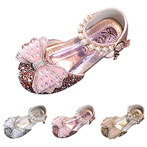 Fashion Spring and Summer Kids Dance Shoes Girls Dress Performance Rhinestone Pearl Bow Princess Shoes2