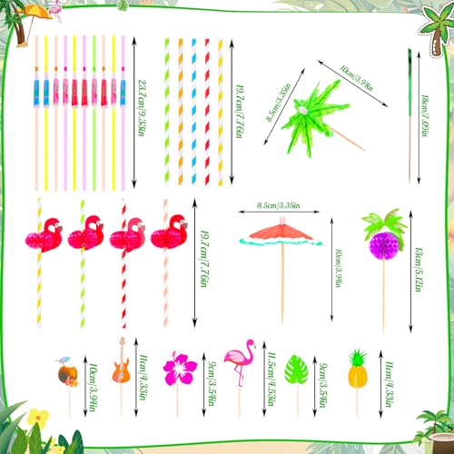 265 piezas Sombrillas de Cóctel Tropical para Fiesta miniatura 2