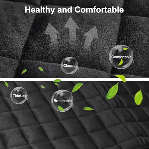 Image of Breathable Car Seat Cover Cushion, Black, 60x50 cm, 1Pc | Premium Velvet, Universal Fit, Storage Pocket, For Sedan, SUV, Truck & Office Chair, Soft Driving Comfort Pad