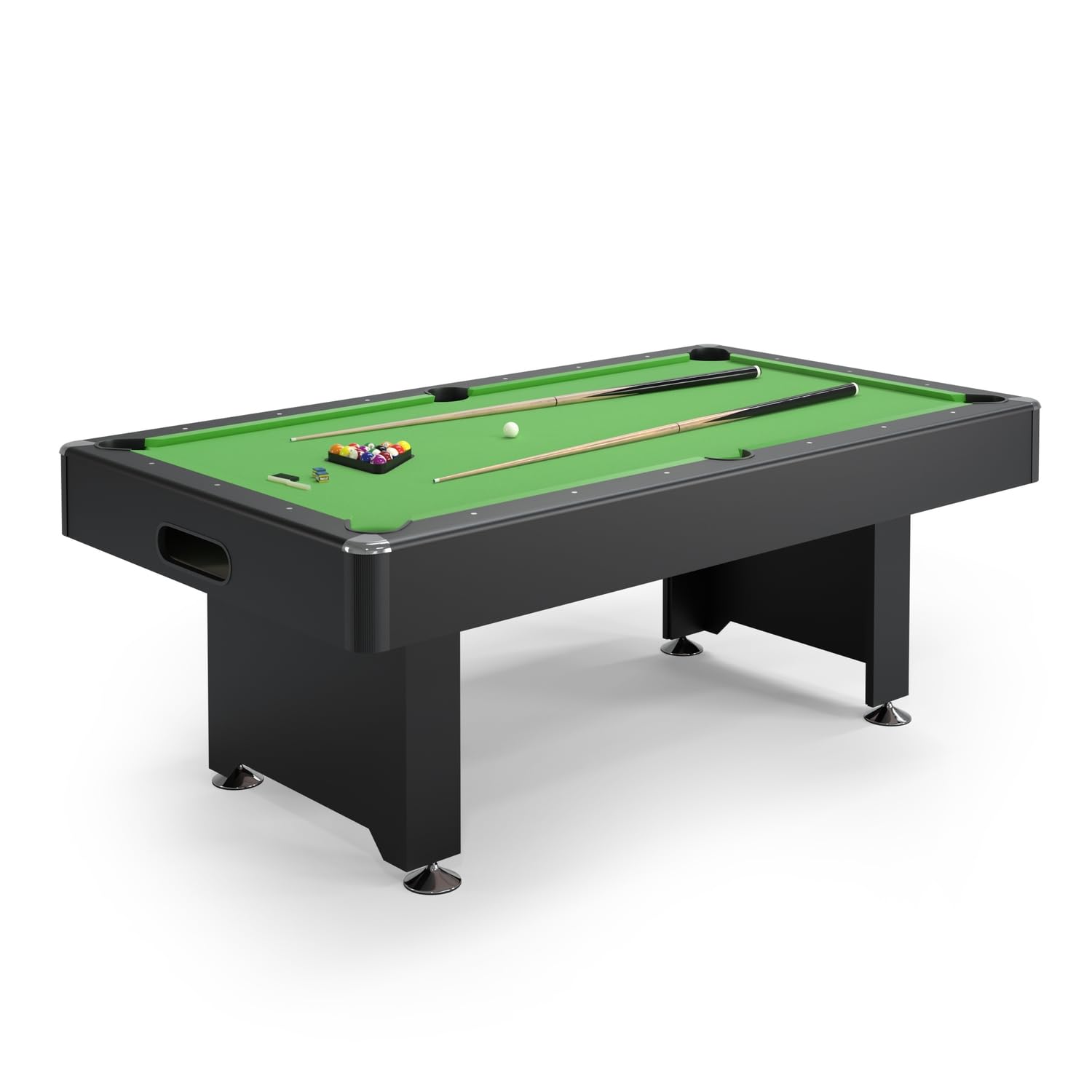 Billar americano – Alfombra de juego de lana, vuelta de bolas automática y accesorios incluidos