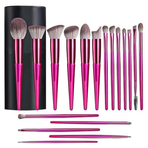 Abacafly 18PCS Kit Pincel Maquiagem, Pincel de Maquiagem Rosa, Pincel Base Kit Maquiagem, Pincéis e Utensílios de Maquiagem, Pinceis de Maquigem