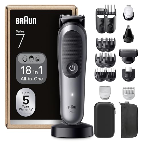 Braun Rifinitore All-in-One Series 7 18in1, ProBlade, AutoSense, AIO7585, Grigio