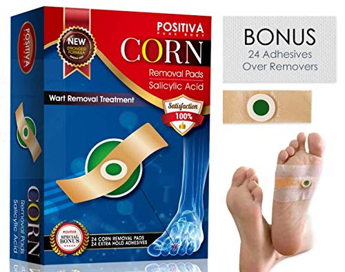 Corn Removers for Feet, 24 Corn Remover Pads, Best Corn Remover Pads for Foot, Toe Corn and Callus Corn Removal, BONUS 24 adhesive patches to go over pads