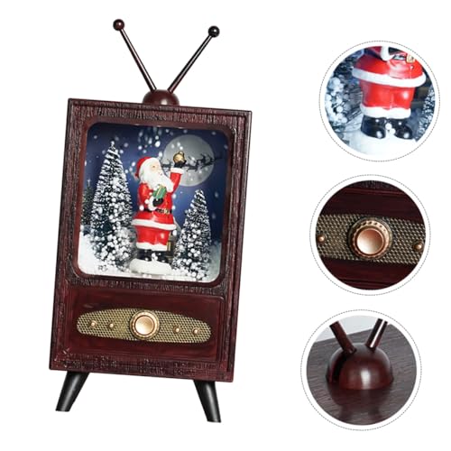 Televisión Navideña PRETYZOOM con simulación de nieve para decoración de escritorio 5