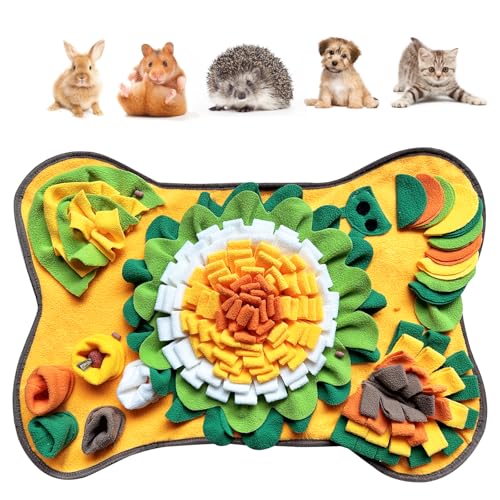 Rabbit Foraging Mat Snuffle Mat, Interactive Bunny Toys Feed Game for Boredom, Small Pet Puzzle Toy, Yuoaes 17.3