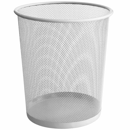 TECHZOCO Papelera Metálica Blanca 12L