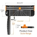 Firbon A4 Paper Cutter 12 Inch Titanium Paper Trimmer Scrapbooking Tool with Automatic Security Safeguard and Side Ruler for Craft Paper, Coupon, Label and Cardstock (Black) - Image 3