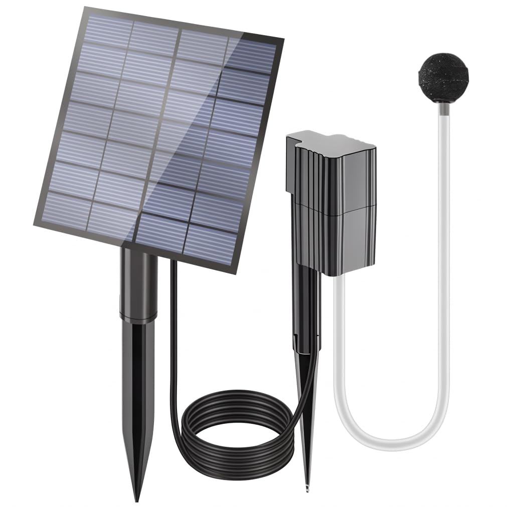 Pond Aerator Solar Powered, Waterproof with Stones, Blue