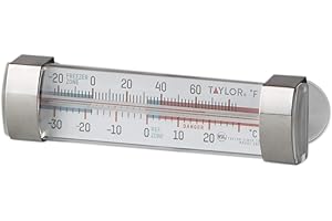 Taylor Large Tube Analog Refrigerator Thermometer OIM with Suction Cups