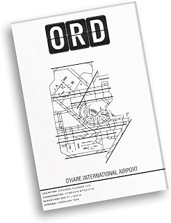 Modern Poster of ORD Chicago O'Hare International Airport | 11x17 12x18 16x24 24x36 Unframed Wall Art | Minimal Traveler Print for Gift | Minimalist Home Office Decor