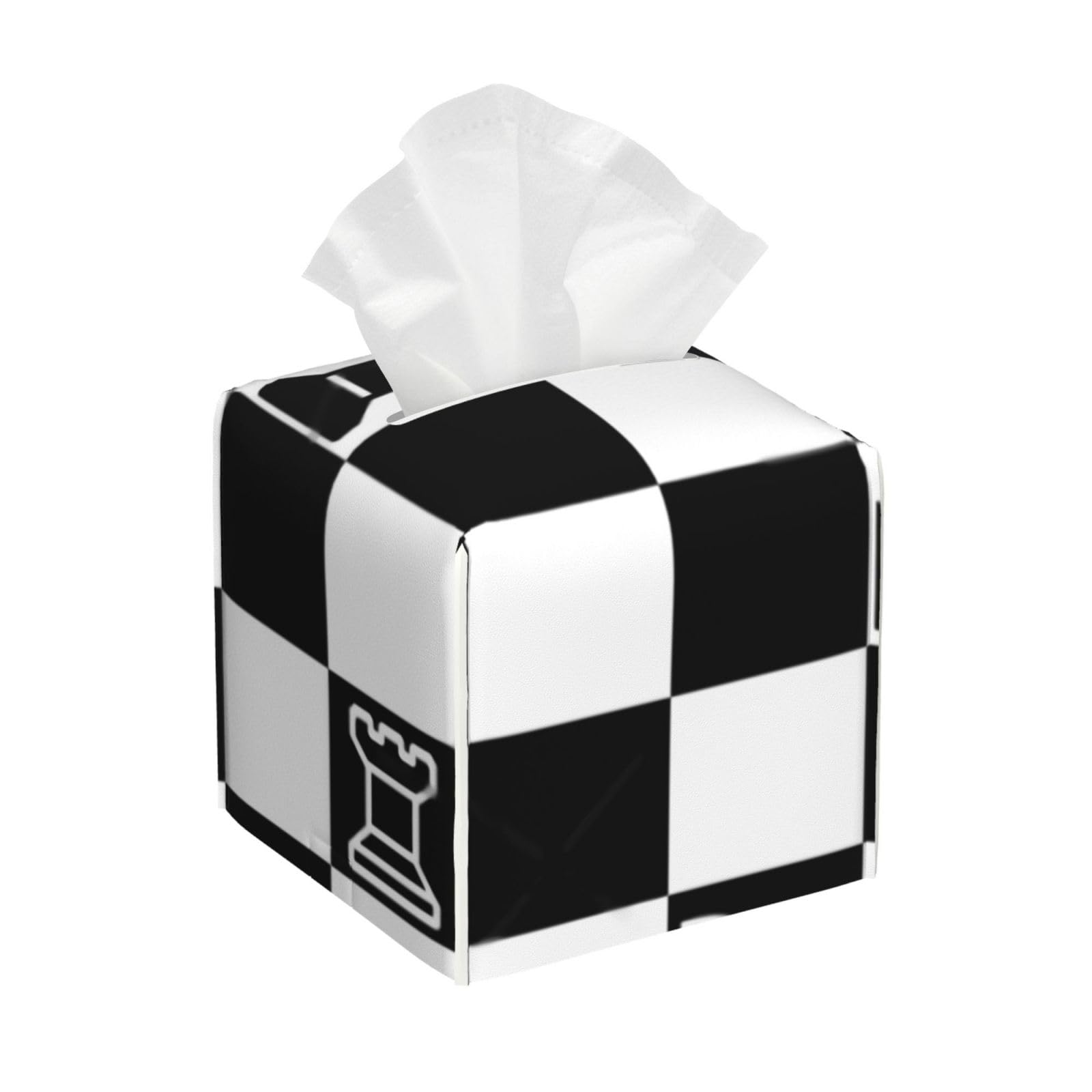 Xingfox As Pic Chess Tissue Box Cover, Fashionable Decorative Storage Box, Suitable For Most Places