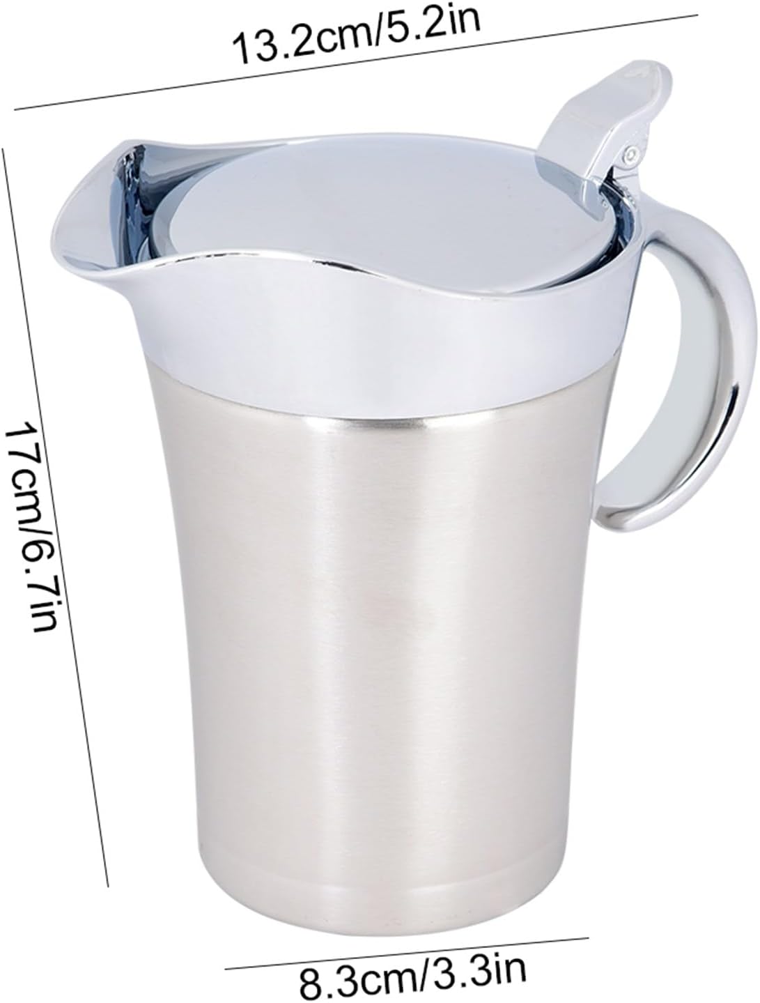 Horoper Stainless Steel Gravy Boat Sauce Jug 304 Stainless Steel Thermal Insulated Double Wall Sauce Gravy Boat Pot Serving Jug for Keeping Sauce Hot Storage for Gravy or Cream