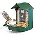 Smart Bird Feeder Camera, Hummingbird Watching Camera with Motion Detection & Auto Capture Bird, 100° Wide Angle & Waterproof 1080P HD Night Vision with 32G Card for Bird Lover