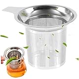 Tee-Ei für lose Blätter, Edelstahlgeflecht, Tee-Ei für lose Blätter, mit hitzebeständigen Griffen, Hängesieb für Teekannen, Tassen, Tassen, Einzelohr, 1 Stück