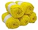 Produktbild Bunny Baby 5 x 100 Gramm Wolans Strickwolle, Babywolle, 500 Gramm Wolle Super Bulky Supersoft (gelb 1014)