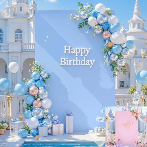 Pink and Blue Rectangle Arch Backdrop Cover 6.6×4FT Square Stretchy Spandex Fitted Balloon Backdrop Stand Cover for Wedding Birthday Party Baby Shower Graduation Banquet Arch Decor