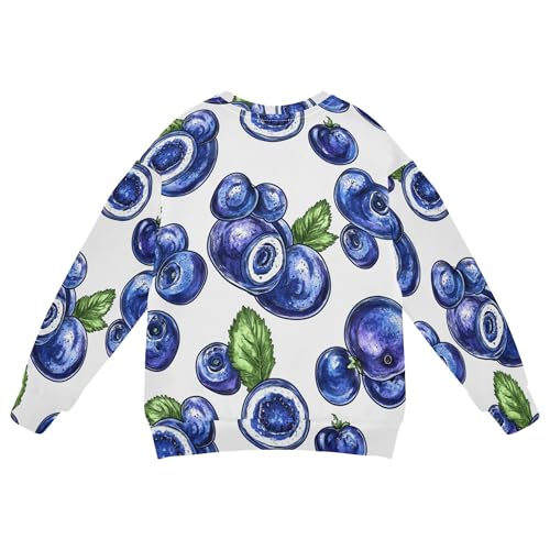 JUNZAN Fresh Bilberry Fruit White Little Kids Pullover Hoodie Fleece Sweatshirt With Hoodie Athletic 4T2