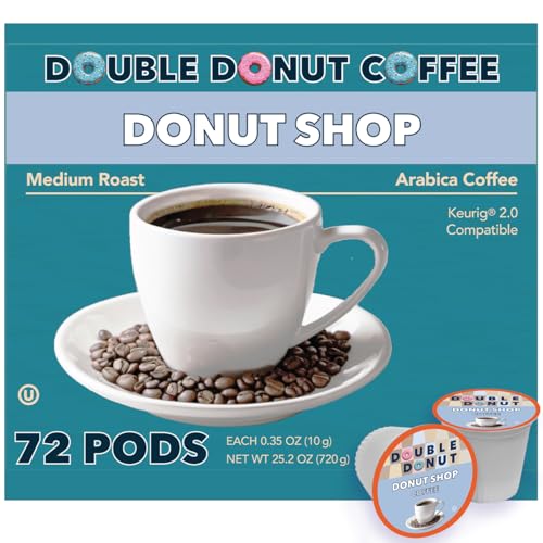 Double Donut Donut Shop Medium Roast Coffee, 72 Kcups