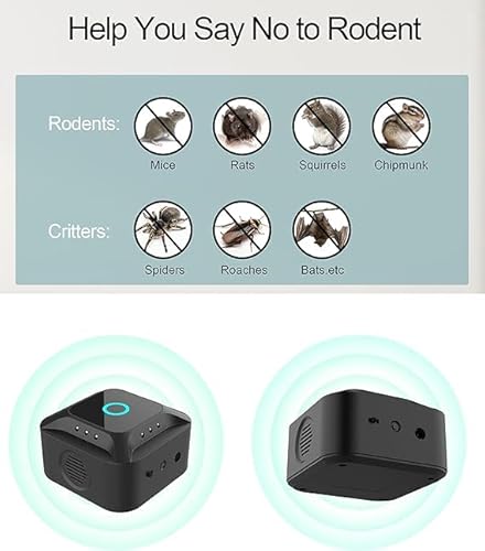 Mäuseabwehr, Ultraschall für Ratten, Ultraschall Maus mit LED-Licht, Abwehrmittel für Mäuse, Nager, Schädlinge, Ratten, Spinnen, Motten, Ameisen