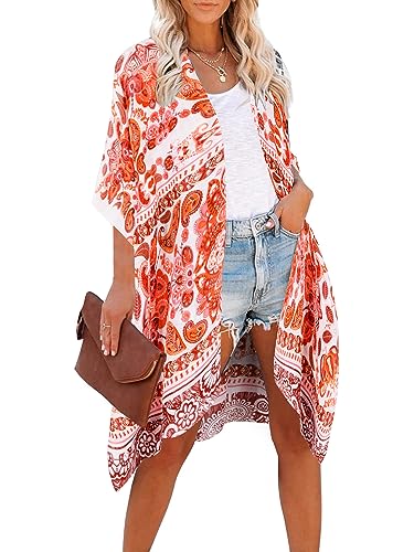 Image of Moss Rose Women Summer Bikini Kimono Bathing Suit Cover Ups for Swimwear