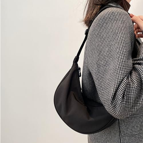 Women Crossbody Bag Adjustable Strap Zipper Large Capacity Casual Nylon Ladies Single Teacher Work (Black, One Size)4