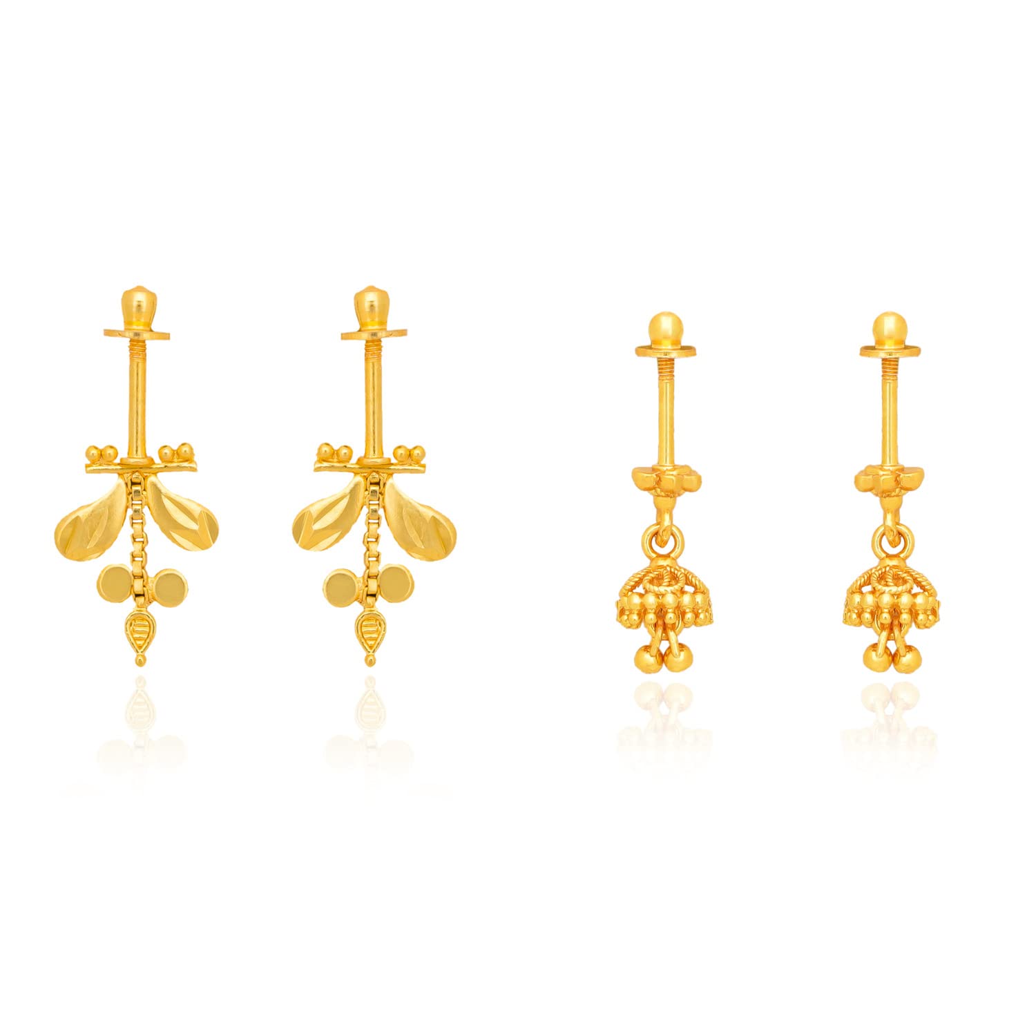 Tradition Bugadi, Bugdi, Gold Plated Bugadi for Women & Girls Alloy Earring Pack Of 2PairCMB1906,1911