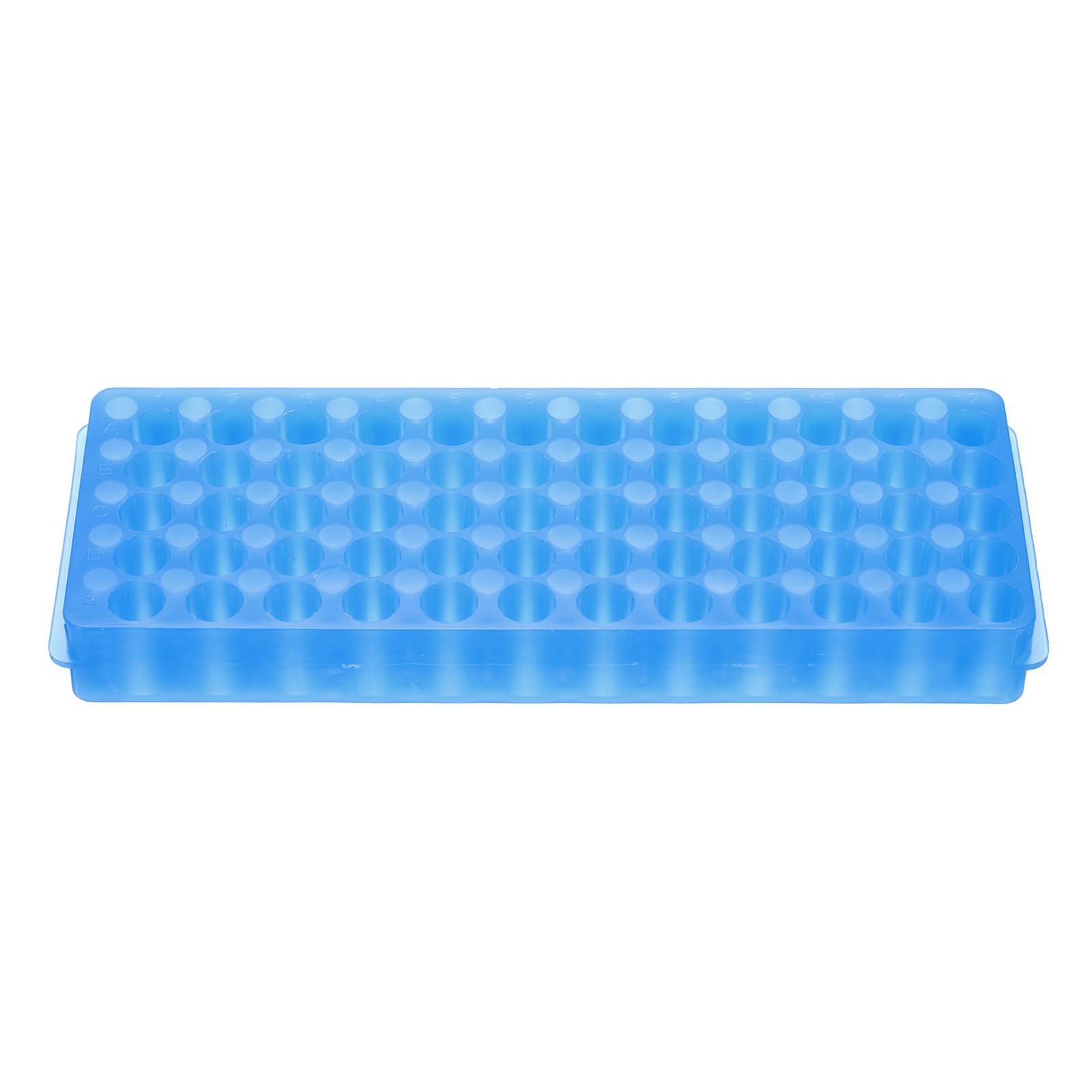 PATIKIL Porta Provette Da 60 Pozzi 1 Pezzo Porta Vial Doppio Pannello Supporto Per Provette Da Centrifuga 0.2/0.5/1.5/2ml Blu