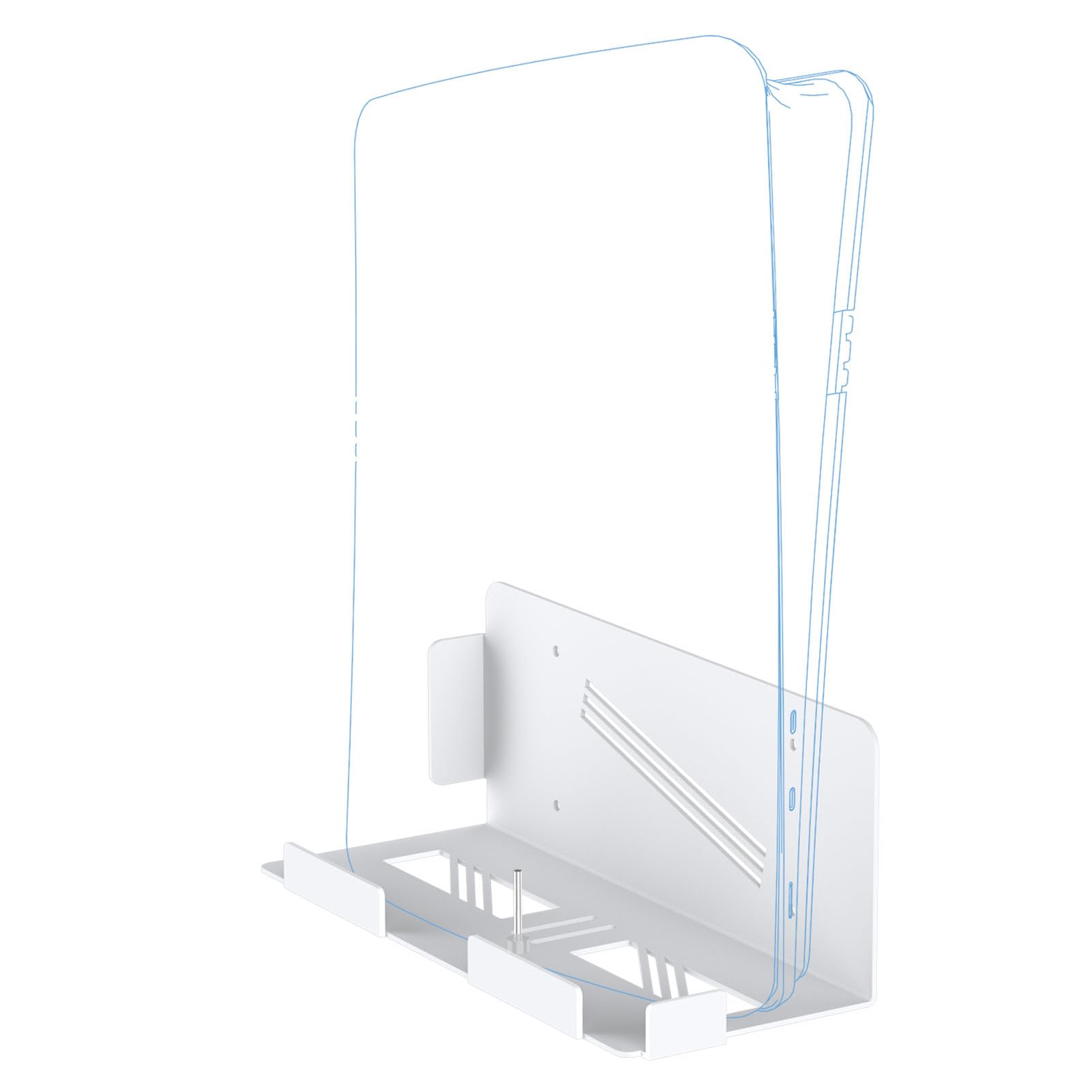 Supporto da parete per console di gioco, supporto stabile per controller cuffie dietro il supporto TV (bianco)