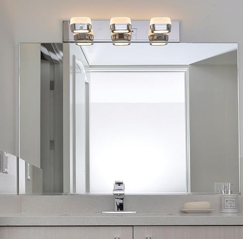 Miniatura 4 de ET2 E22893-89PC Volt Bubble Glass LED Soporte de pared para tocador de baño, 6 luces 18 vatios, 5 pulgadas de alto x 21 pulgadas de ancho, cromo