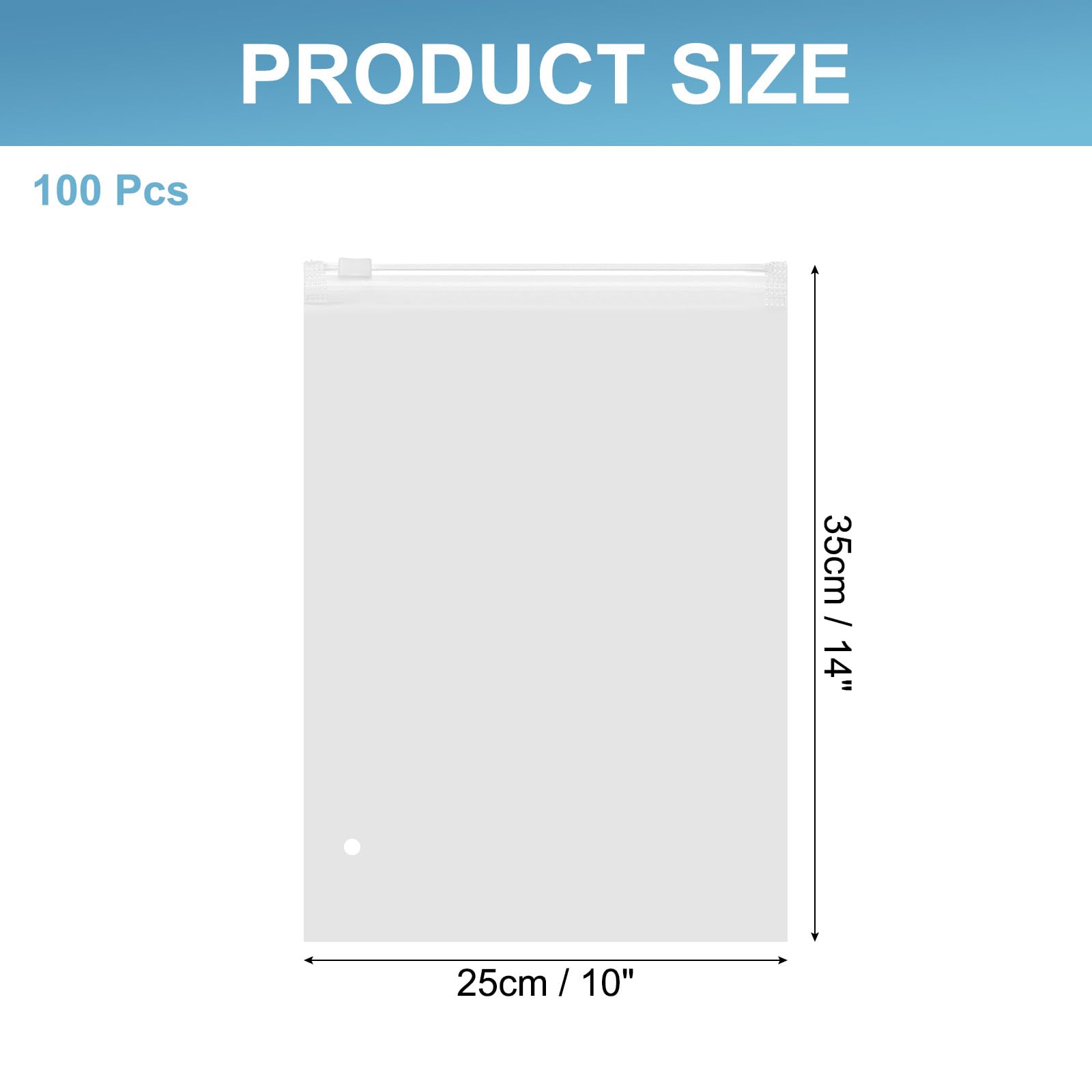 PATIKIL Con Cerniera Opaca, Pezzi x 25cm Buste Per Abbigliamento Buste Resigillabili In Plastica Trasparente Poly Con Foro Di Aereazione Per Organizzare Spedizioni Piccole Imprese.
