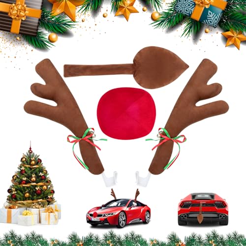 Angooni Rentier Auto Set, Rudolph Deko Auto, Rentier Kostüm mit...